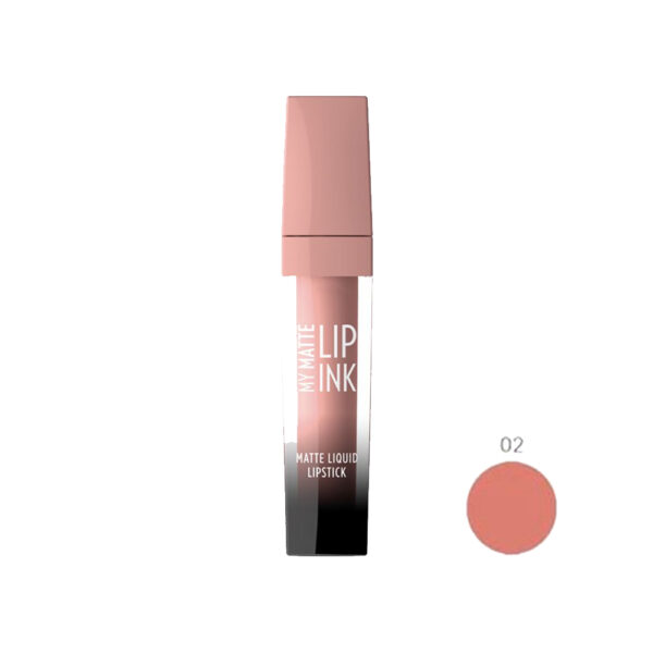 لاک لب مات گلدن رز مدل MY MATTE LIP INK شماره 02 رنگ گلبهی روشن حجم 5 میل