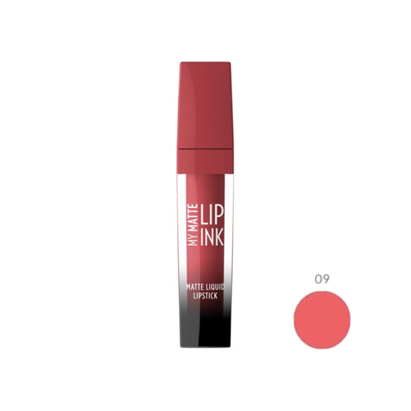 لاک لب مات گلدن رز مدل MY MATTE LIP INK شماره 09 رنگ صورتی حجم 5 میل