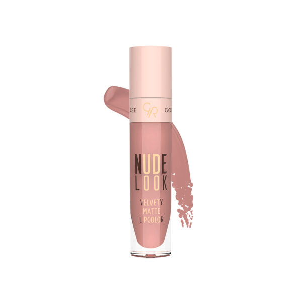 رژ لب مایع مات گلدن رز مدل Nude Look شماره 03 رنگ Rosy Nude حجم 5 میل