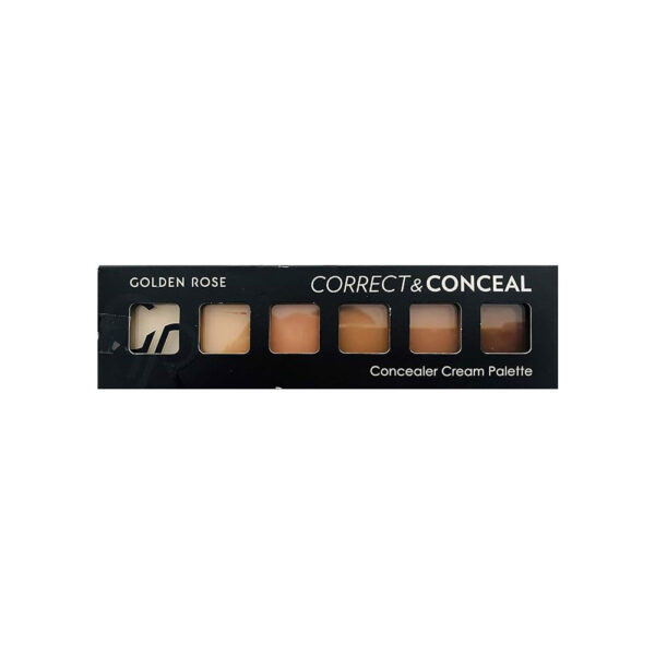 پالت کانسیلر کرمی 6 رنگ گلدن رز مدل Correct & Conceal شماره 02 رنگ Medium to Dark