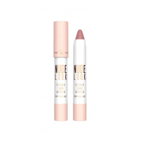 رژلب مدادی براق کرمی گلدن رز مدل NUDE LOOK شماره 03 رنگ PEACHY NUDE وزن 20 گرم