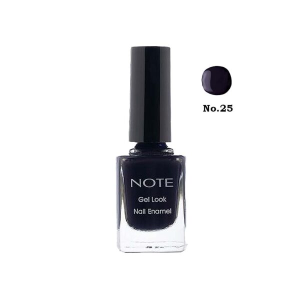 لاک ژل نوت مدل Nail Enamel شماره 25 رنگ BLACK PURPLE حجم 9 میل