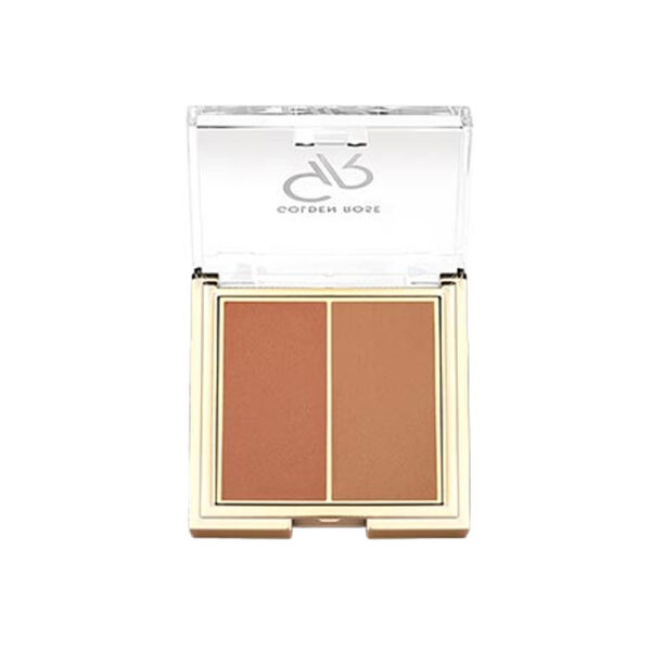 پالت رژ گونه دو رنگ گلدن رز مدل ICONIC DUO شماره 03 رنگ Rosy Bronze وزن 3 گرم