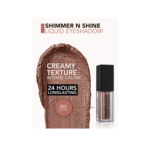 FLORMAR SHIMMER & SHINE LIQUID EYE SHADOW NO. 002 SOFT LILAC