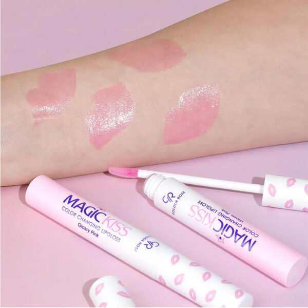 رژ لب مایع حرارتی گلدن رز مدل MAGIC KISS رنگ Glossy Pink حجم 10 میل