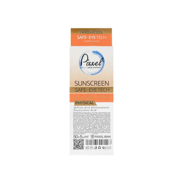 کرم ضدآفتاب فیزیکی دور چشم و صورت spf35 پیکسل مدل SAFE EYE TECH رنگ Natural Beige حجم 50 میل