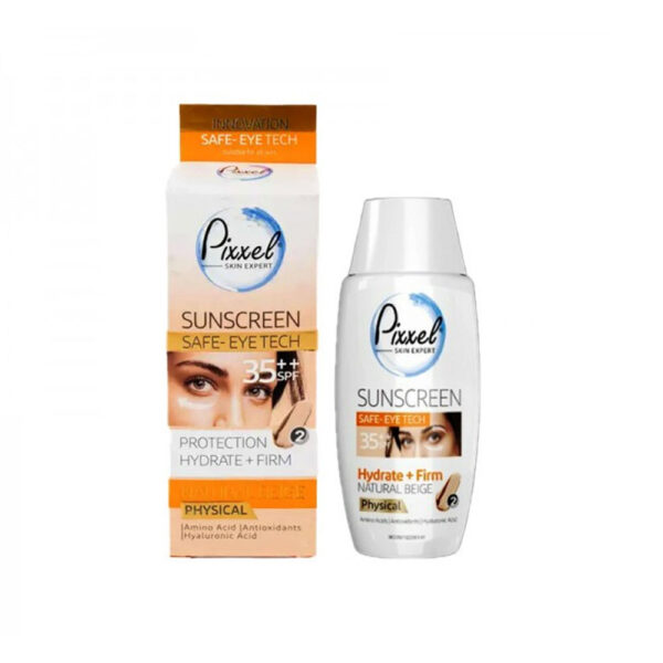 کرم ضدآفتاب فیزیکی دور چشم و صورت spf35 پیکسل مدل SAFE EYE TECH رنگ Natural Beige حجم 50 میل