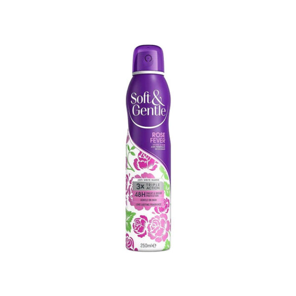 SOFT & GENTLE ROSE FEVER ANTI-PERSPIRANT DEODORANT SPRAY, 250 ML