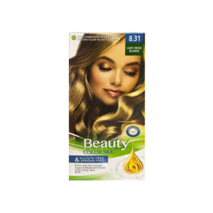 کیت رنگ مو زنانه فاقد سولفات و آمونیاک بیوتی شماره 8.31 رنگ LIGHT BEIGE BLONDE (بلوند بژ روشن) حجم 80 میل + اکسیدان 120 میل