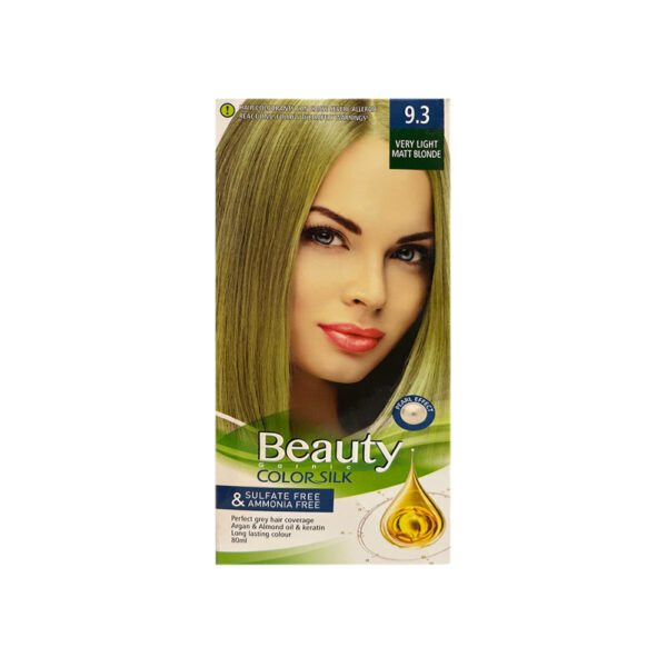 کیت رنگ مو زنانه فاقد سولفات و آمونیاک بیوتی شماره 9.3 رنگ VERY LIGHT MATT BLONDE حجم 80 میل + اکسیدان 120 میل