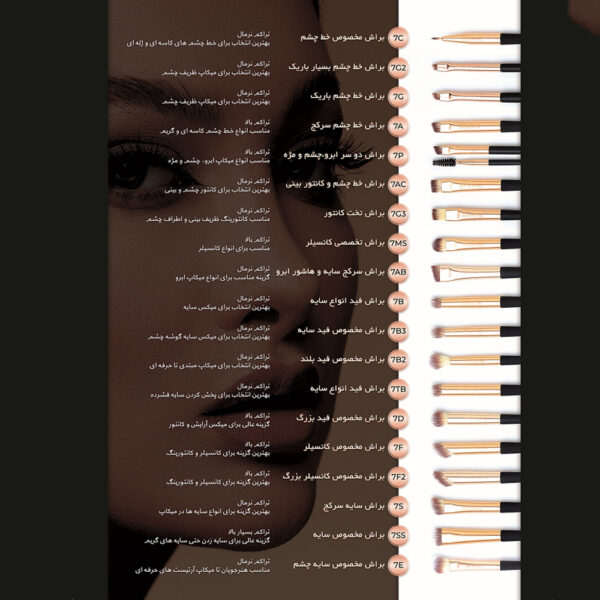 براش خط چشم سرکج میچانو مدل angled eyeliner brush کد CG7A