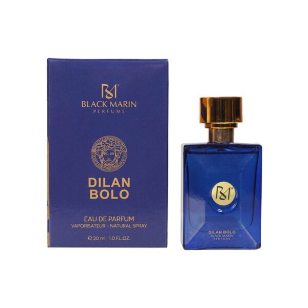 عطر کیفی مردانه بلک مارین مدل DILAN BOLO رایحه ورساچه دایلان بلو حجم 30 میل