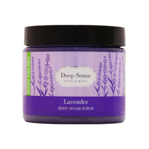 ژل اسکراب شکری بدن دیپ سنس سری BODY POLISH مدل Lavender | لوندر حاوی عصاره اسطوخودوس، روغن املا، روغن بادام شیرین و نارگیل حجم 400 میل