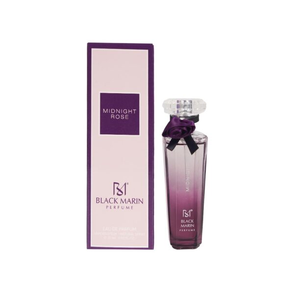 عطر کیفی زنانه بلک مارین مدل MIDNIGHT ROSE رایحه میدنایت رز لانکوم حجم 25 میل